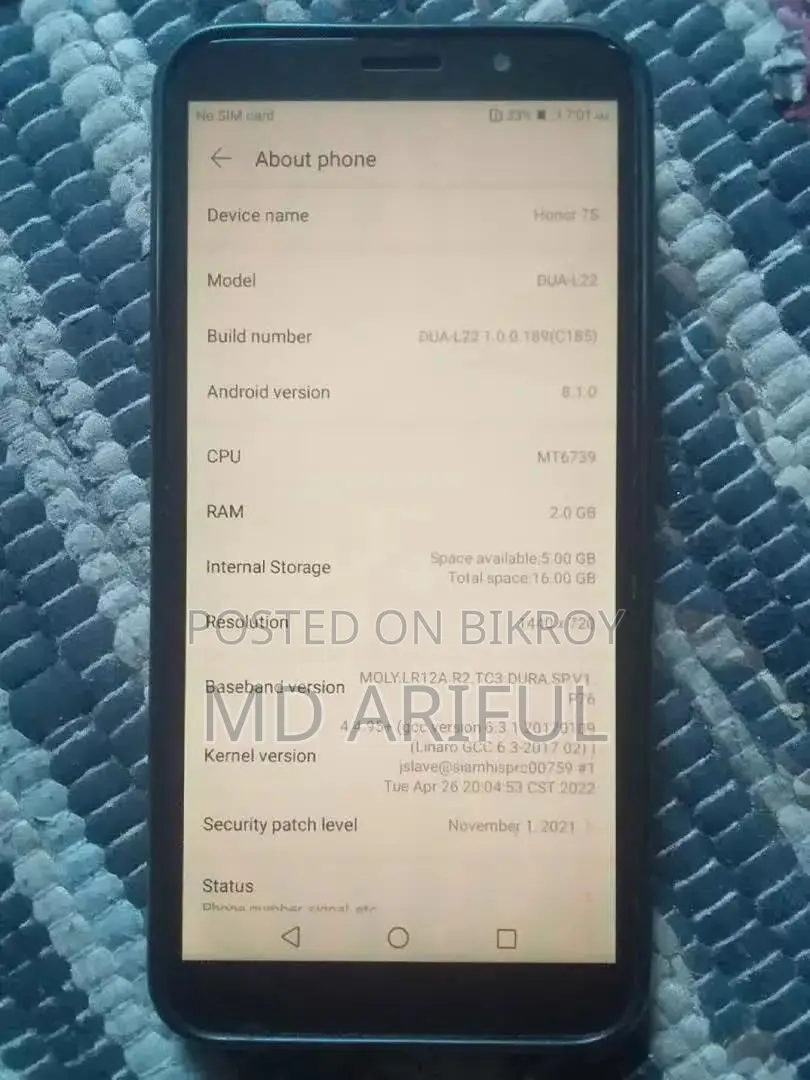 Honor 7S 16 GB Blue