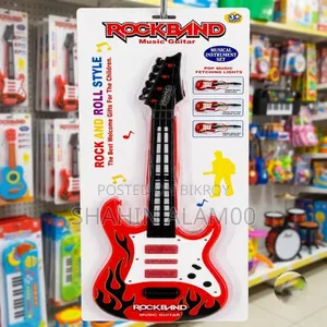 Kids Rock Band Electric Toy Guih Lights and Sound (Red Flame Design)