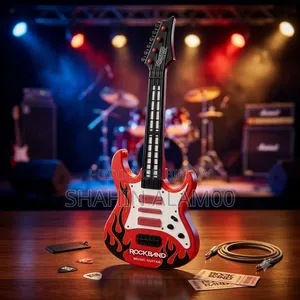 Kids Rock Band Electric Toy Guih Lights and Sound (Red Flame Design)