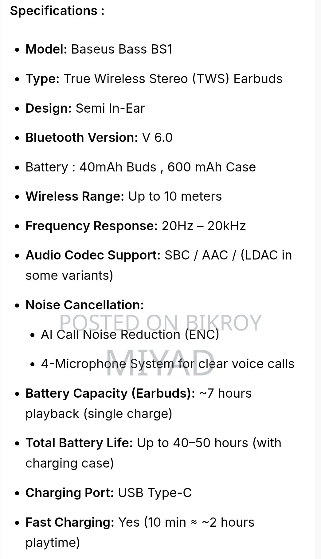Baseus Bass BS 1 TWS