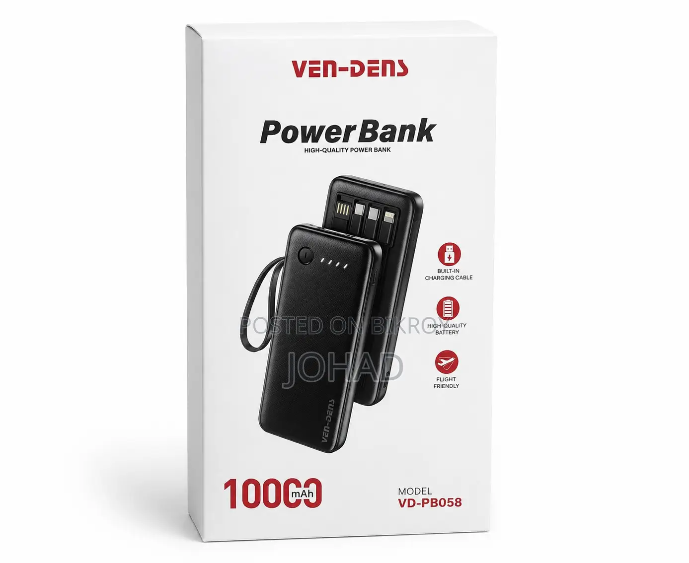 VEN-DENS 10000mAh Power Bank (Model: VD-PB058) ।