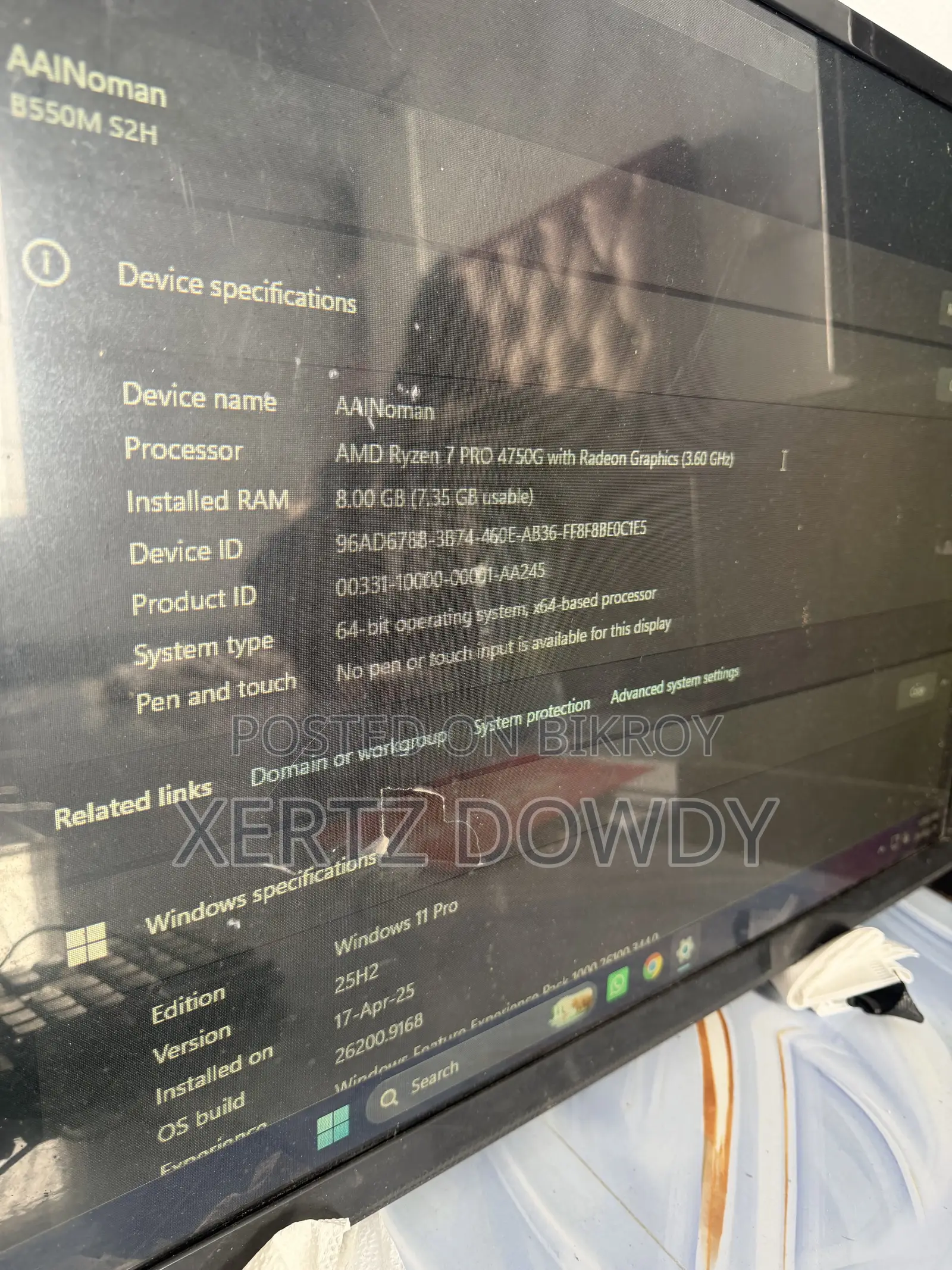 Desktop Computer 8GB AMD Ryzen 7 SSD 256GB