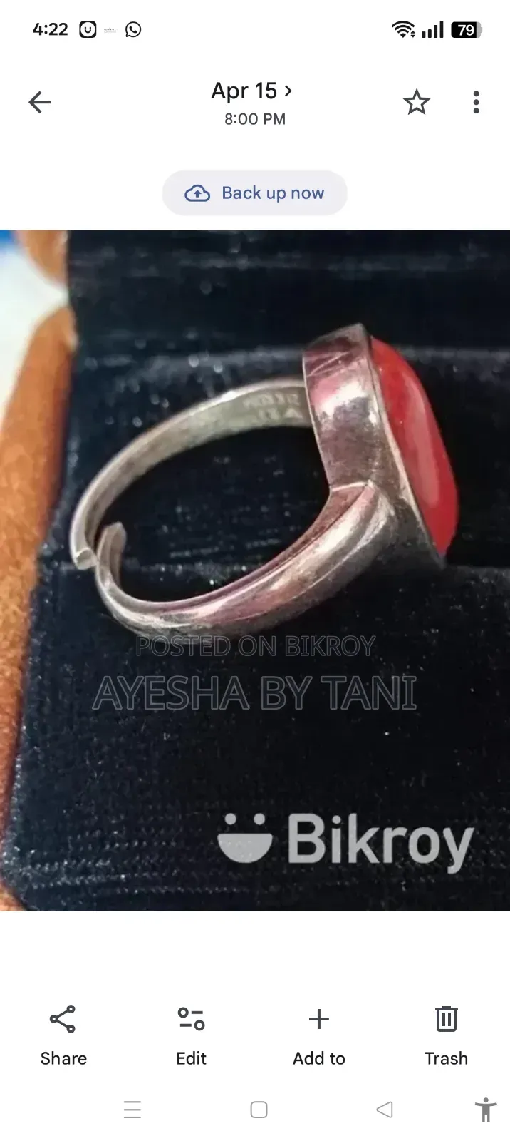 নতুন, হলমার্ক যুক্ত, ২১ ক্যারেটের, আজীবন পাথরের গ্যারান্টি, আন্টি
