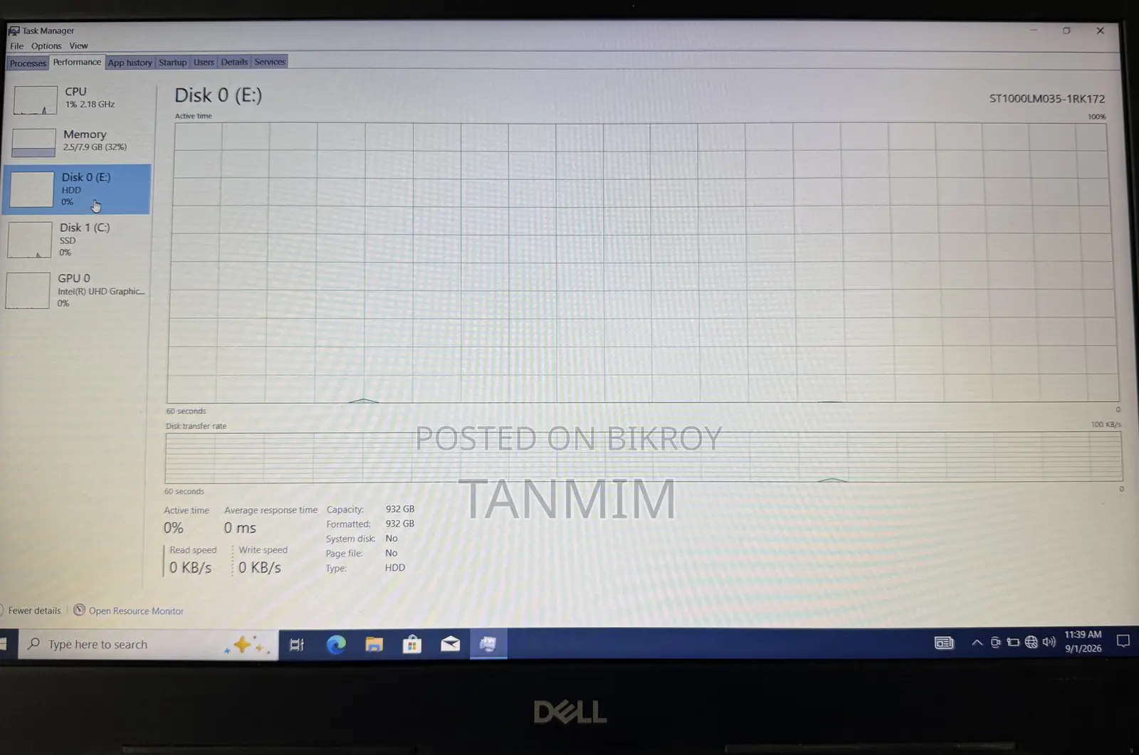 Laptop Dell Inspiron 15 8GB Intel Core i5 HDD+SSD 1T