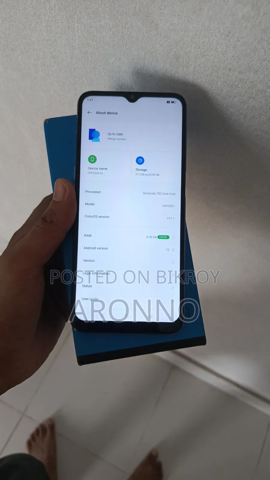 New Oppo A56 5G 256 GB Blue