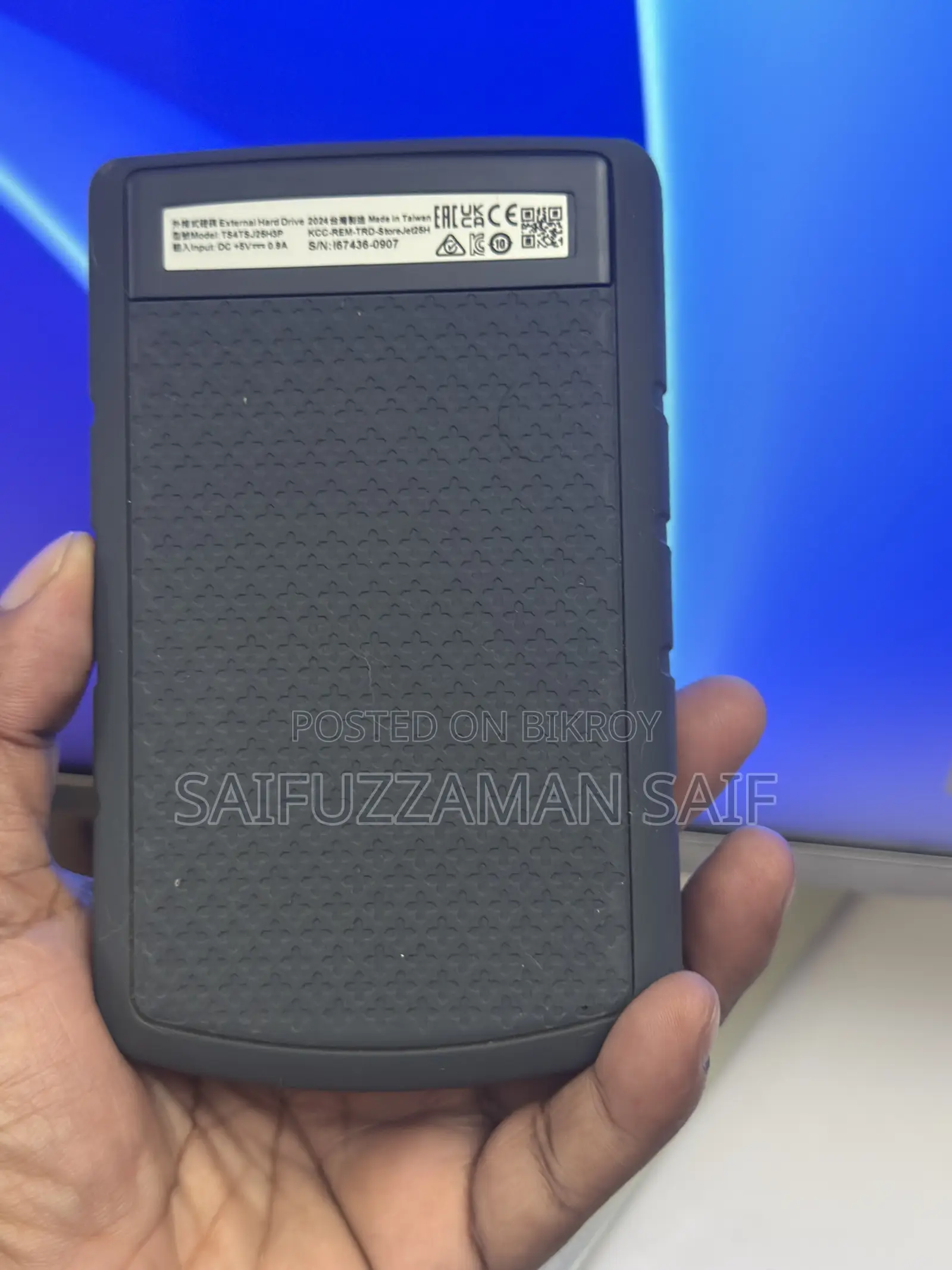 Transcend StoreJet 25H3 4TB USB 3.1 External 2.5" Portable Hard Disk