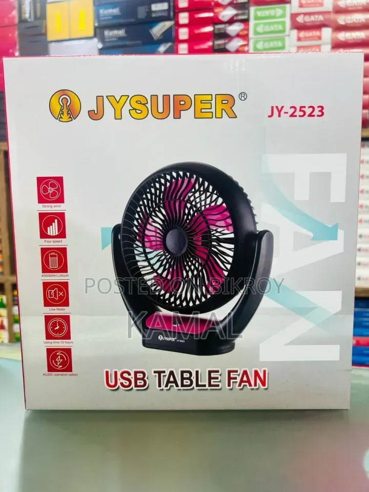 🪭joy Super Jy-2570 Rechargeable Portable Table Fan