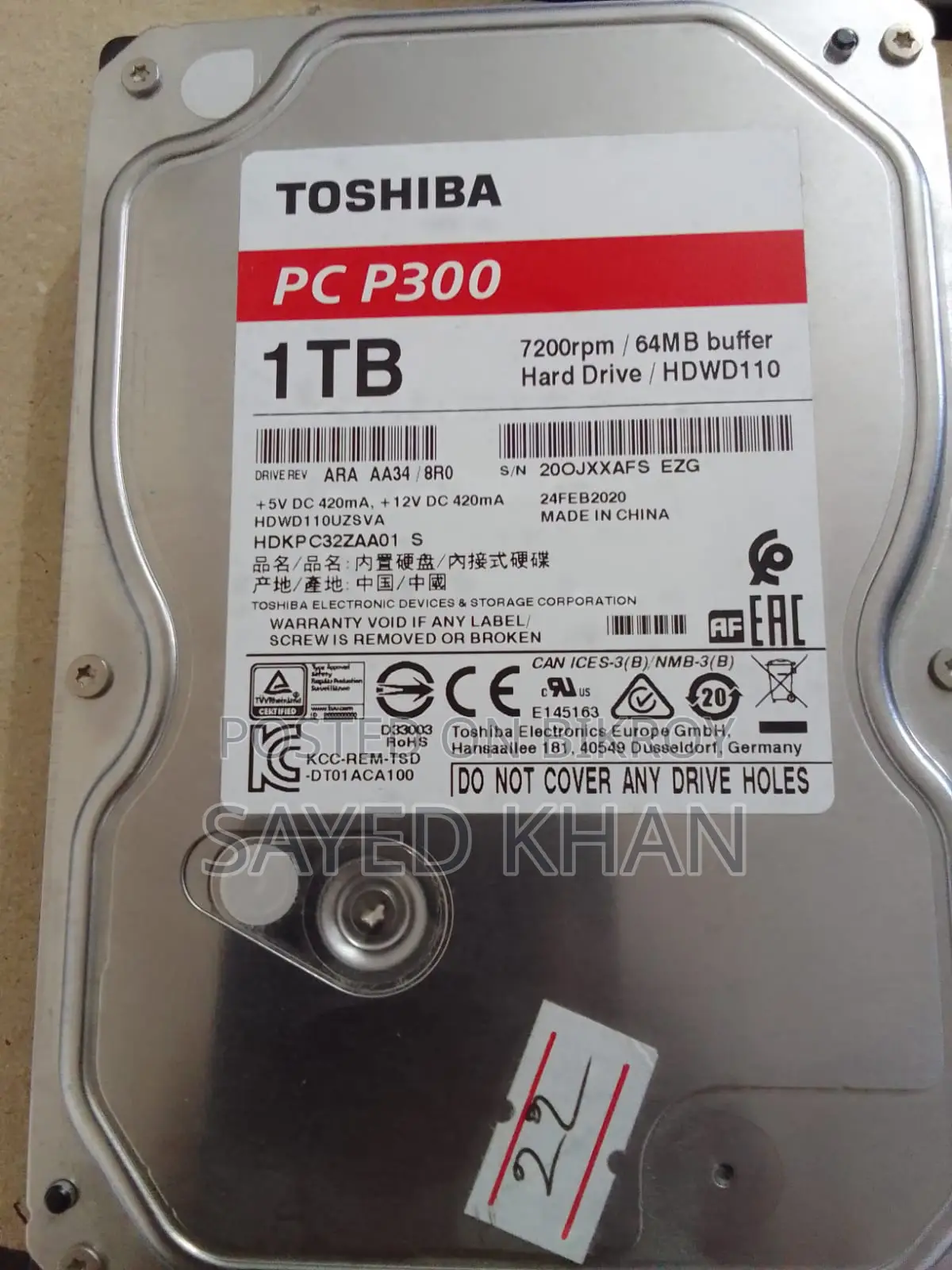 Toshiba P300 1TB Desktop PC Internal Hard Drive