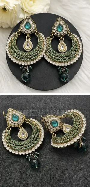 Premium Teal Green Statement Earrings