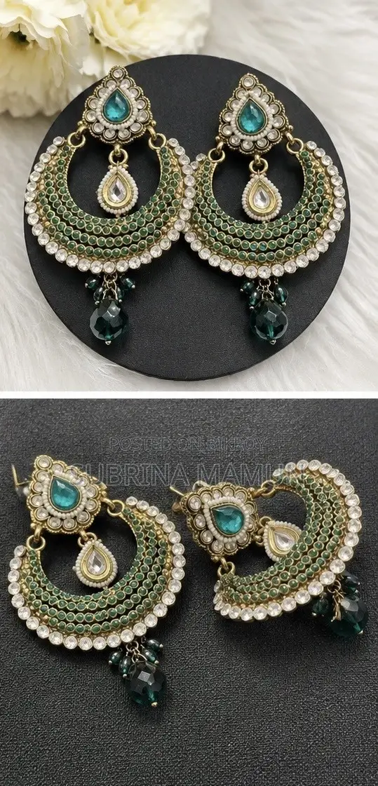 Premium Teal Green Statement Earrings
