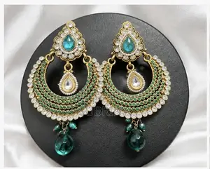 Premium Teal Green Statement Earrings