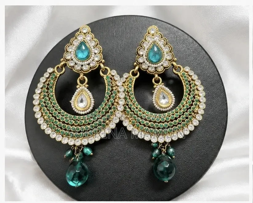Premium Teal Green Statement Earrings