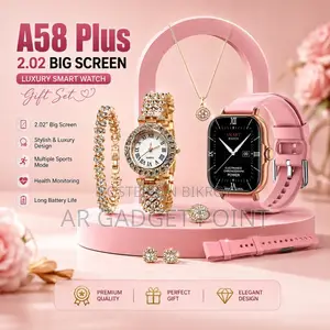 🎁 A58 Plus 8-in-1 Luxury Gift Set — এক প্যাকেজে ৮টি সারপ্রাইজ! 💖⌚