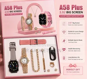 🎁 A58 Plus 8-in-1 Luxury Gift Set — এক প্যাকেজে ৮টি সারপ্রাইজ! 💖⌚