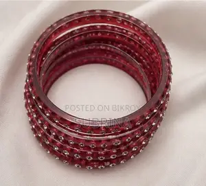 Elegant Red Crystal Stone Bangles Set
