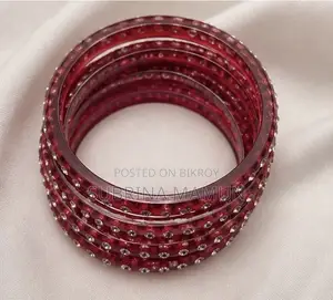 Elegant Red Crystal Stone Bangles Set