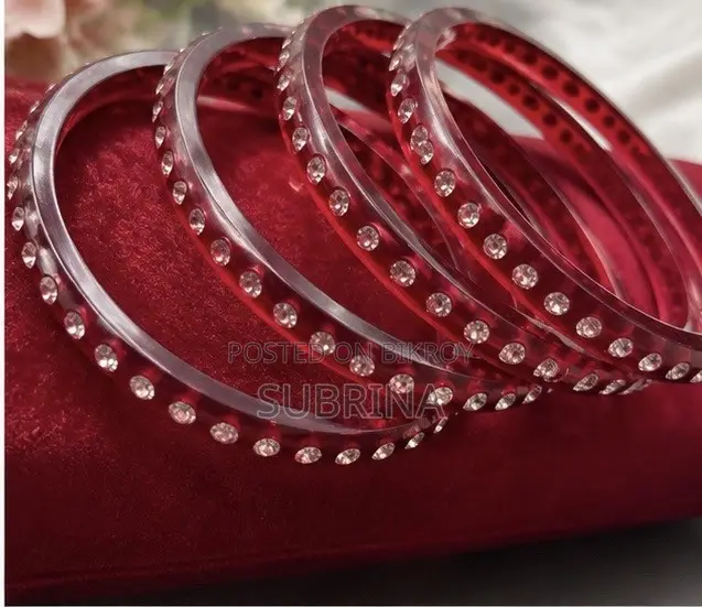 Elegant Red Crystal Stone Bangles Set