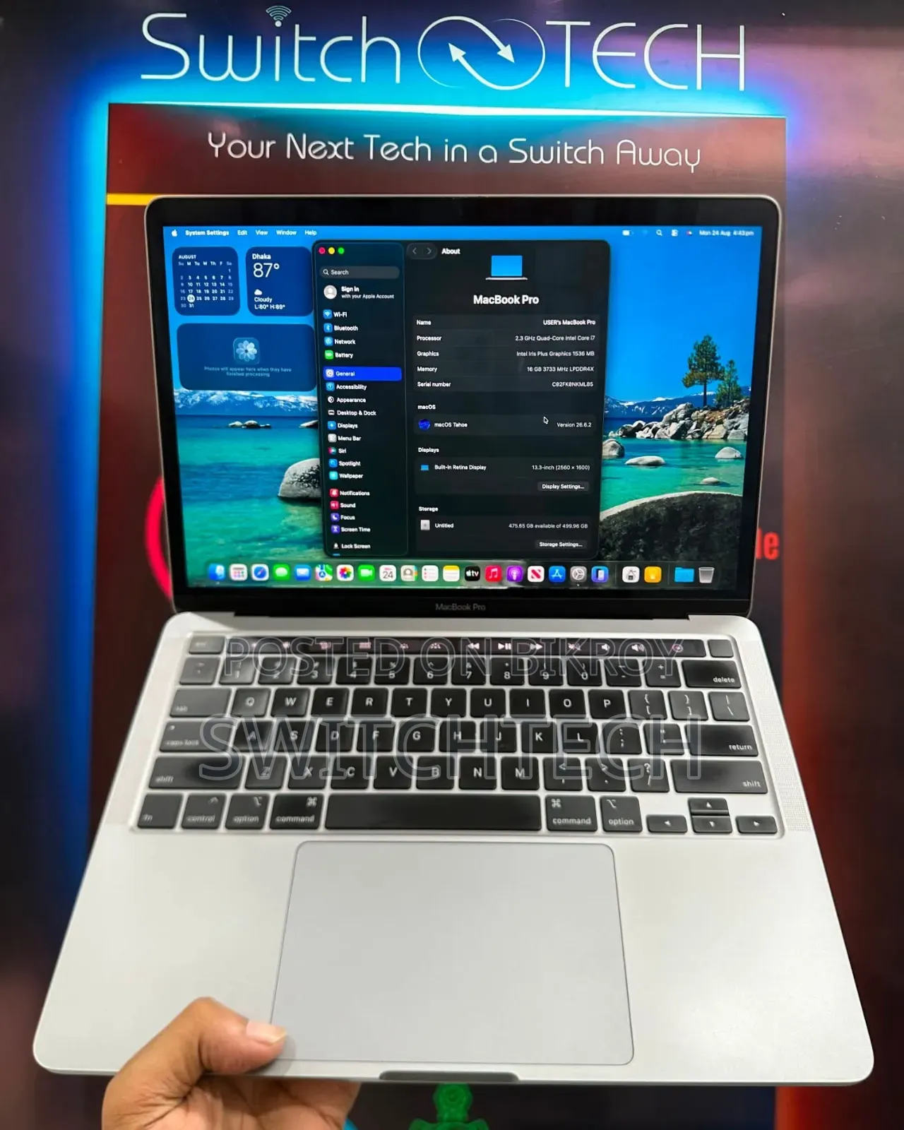 Laptop Apple MacBook Pro 2020 16GB Intel Core i7 SSD 512GB