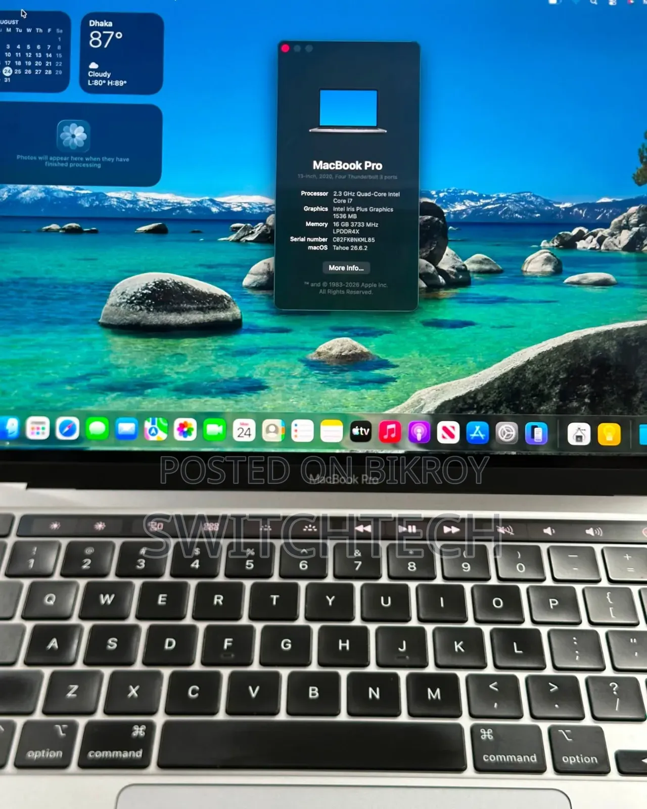 Laptop Apple MacBook Pro 2020 16GB Intel Core i7 SSD 512GB