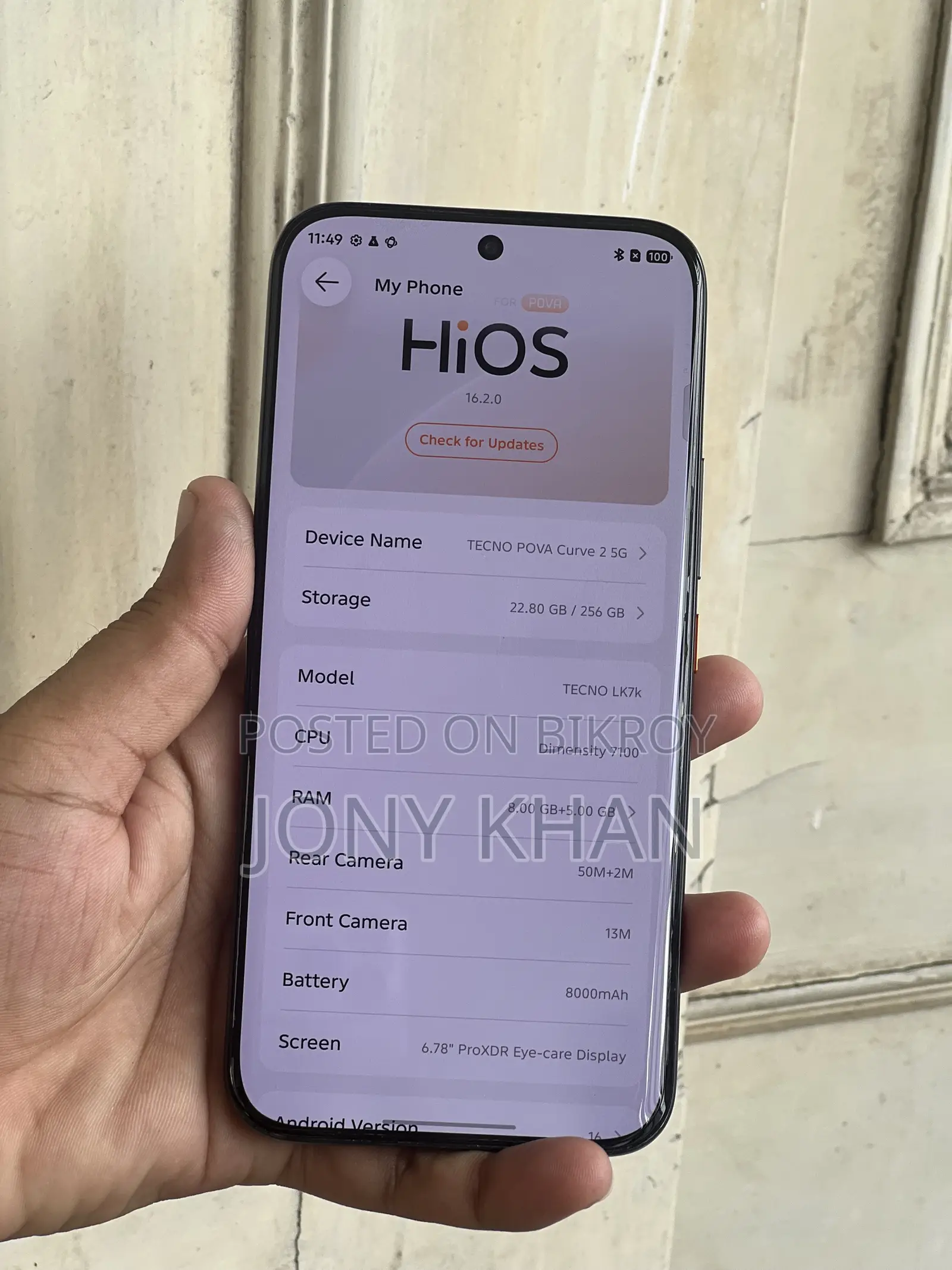 Tecno Pova Curve 2 5G 256 GB Gray