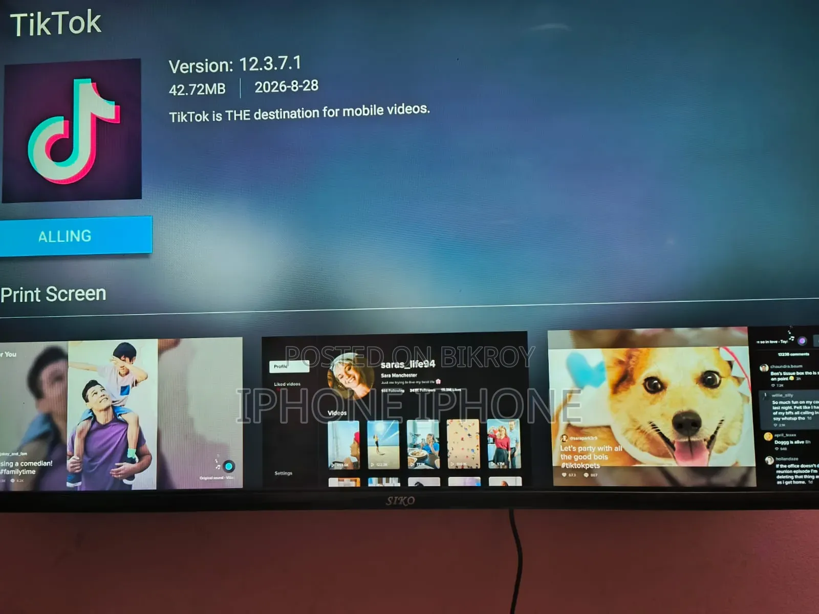 Frameless TV Sell 43"