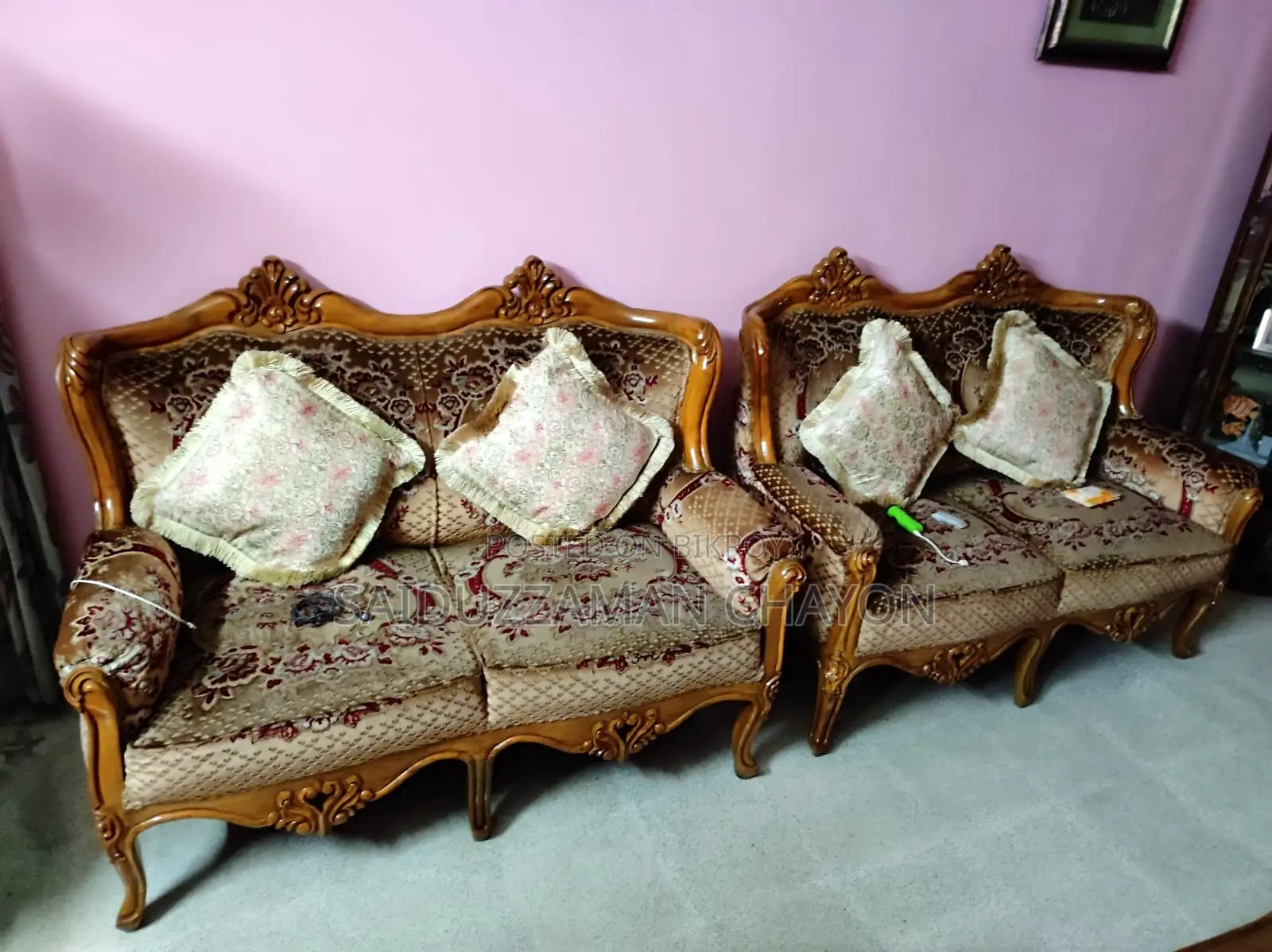 Wooden Sofa Set - 9 Seat. Fresh Condition.