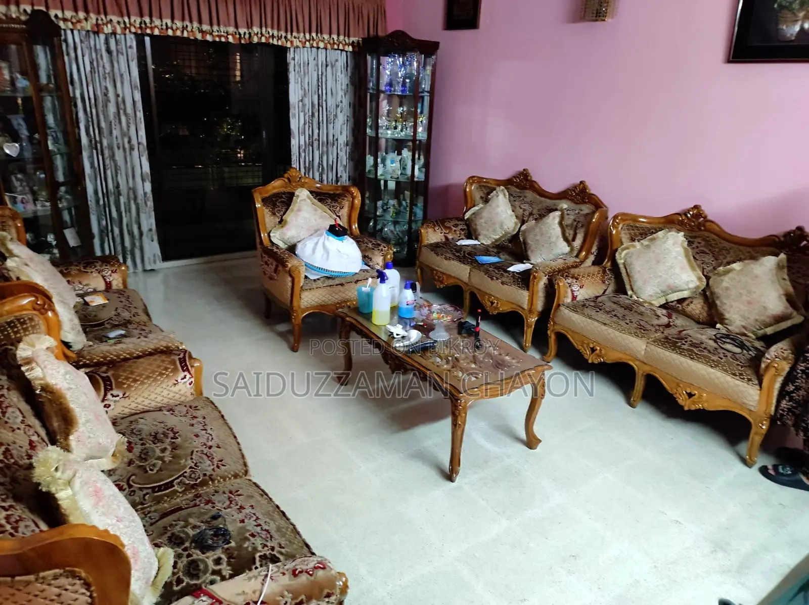 Wooden Sofa Set - 9 Seat. Fresh Condition.