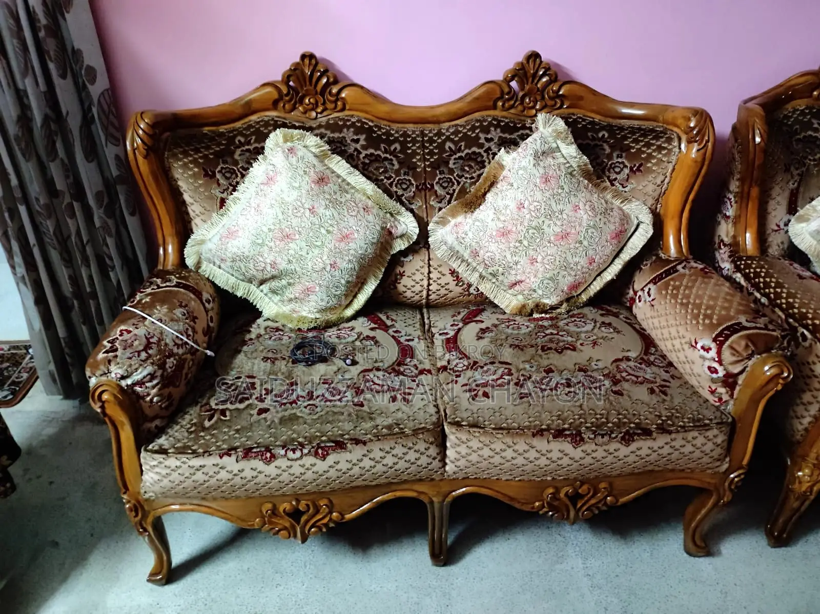 Wooden Sofa Set - 9 Seat. Fresh Condition.