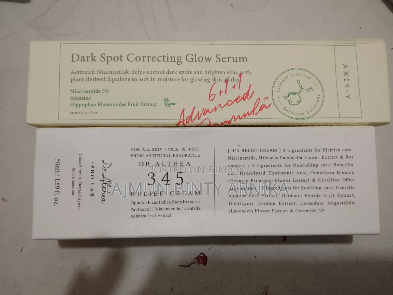 Dr.Althea Cream and Dark Spot Correcting Glow Serum