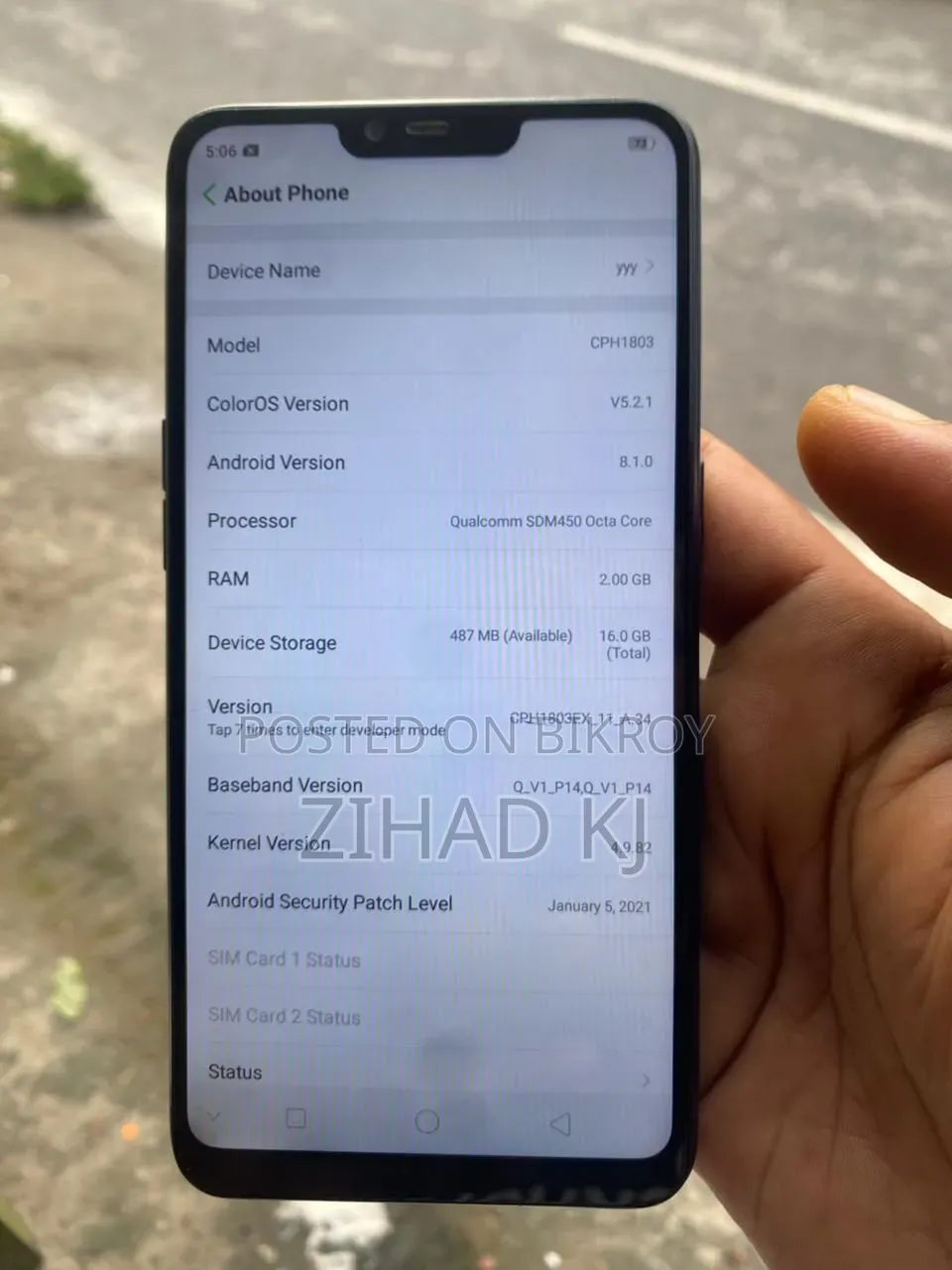 Oppo A3s 16 GB Blue