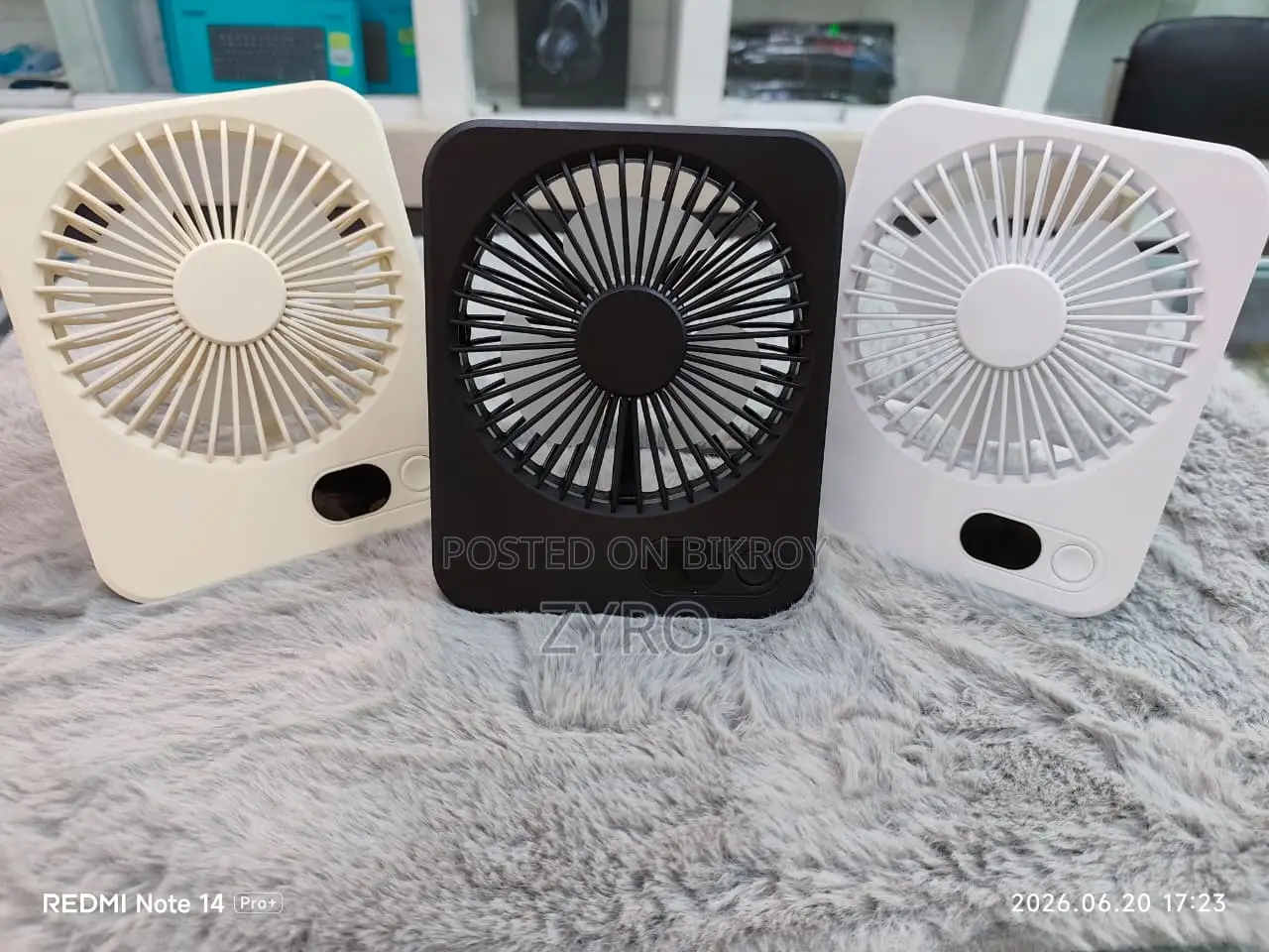 Protable Table Top Fan (Rechargable)