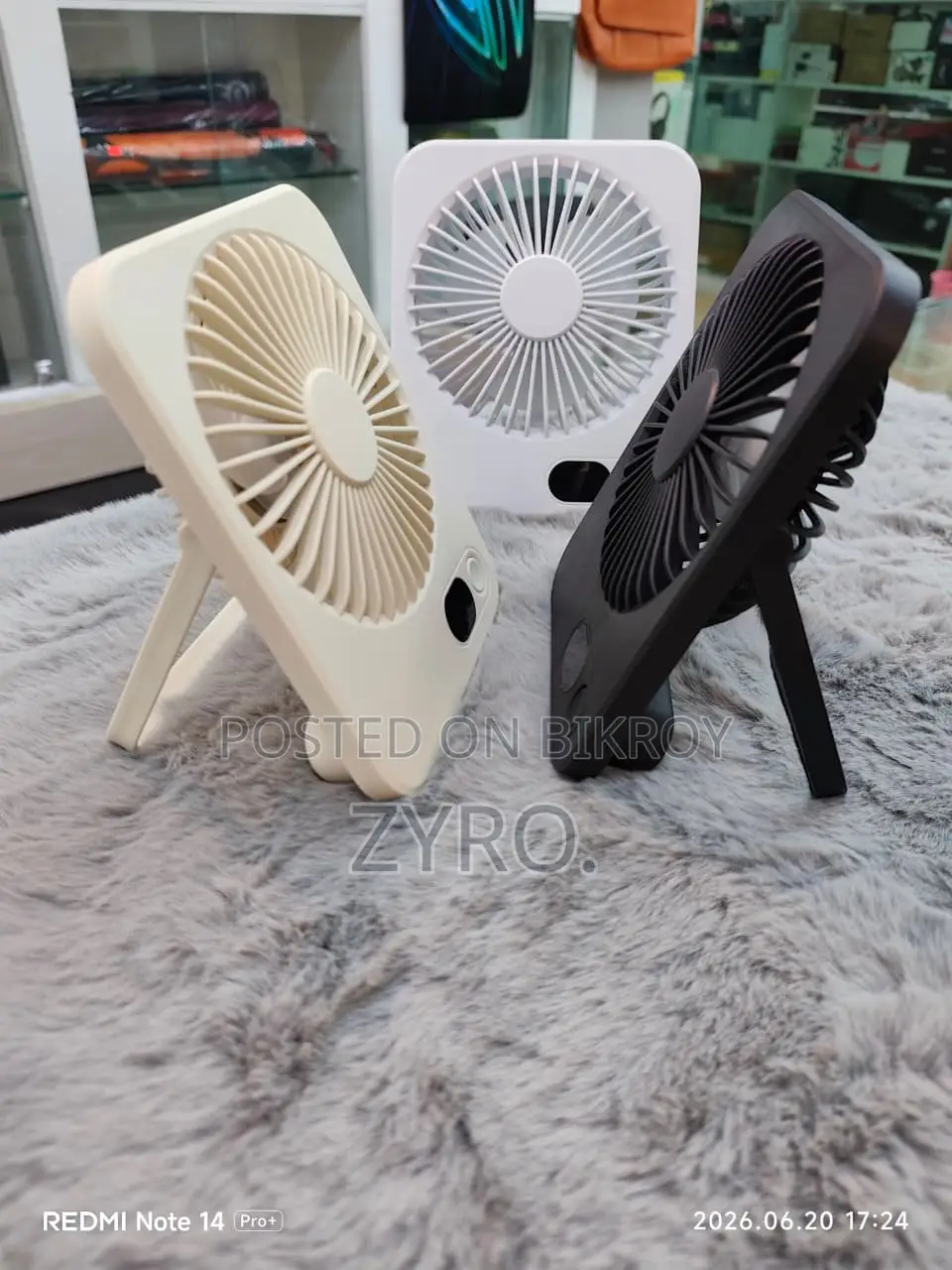 Protable Table Top Fan (Rechargable)