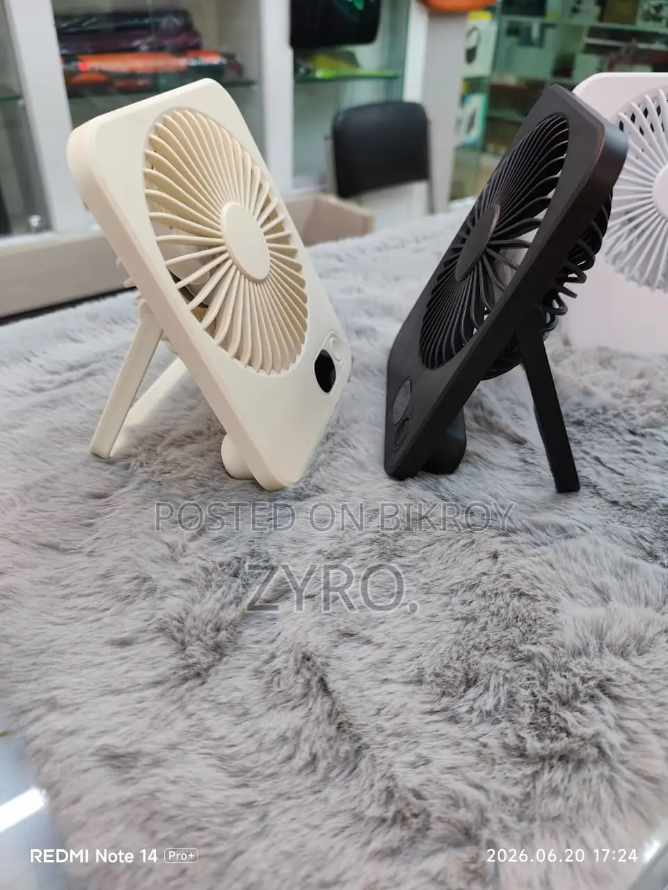 Protable Table Top Fan (Rechargable)