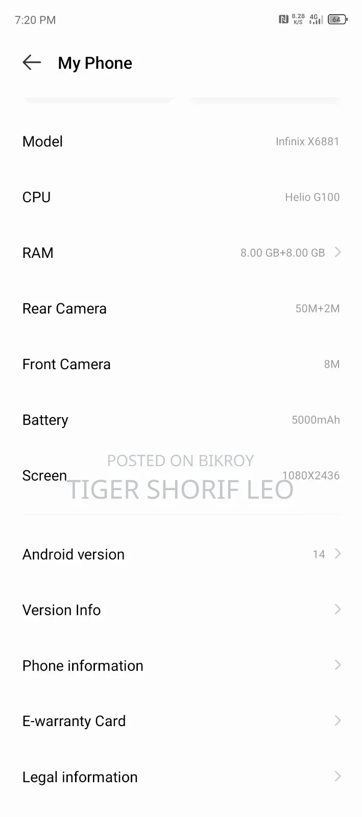Infinix Hot 50 Pro 4G 128 GB Black
