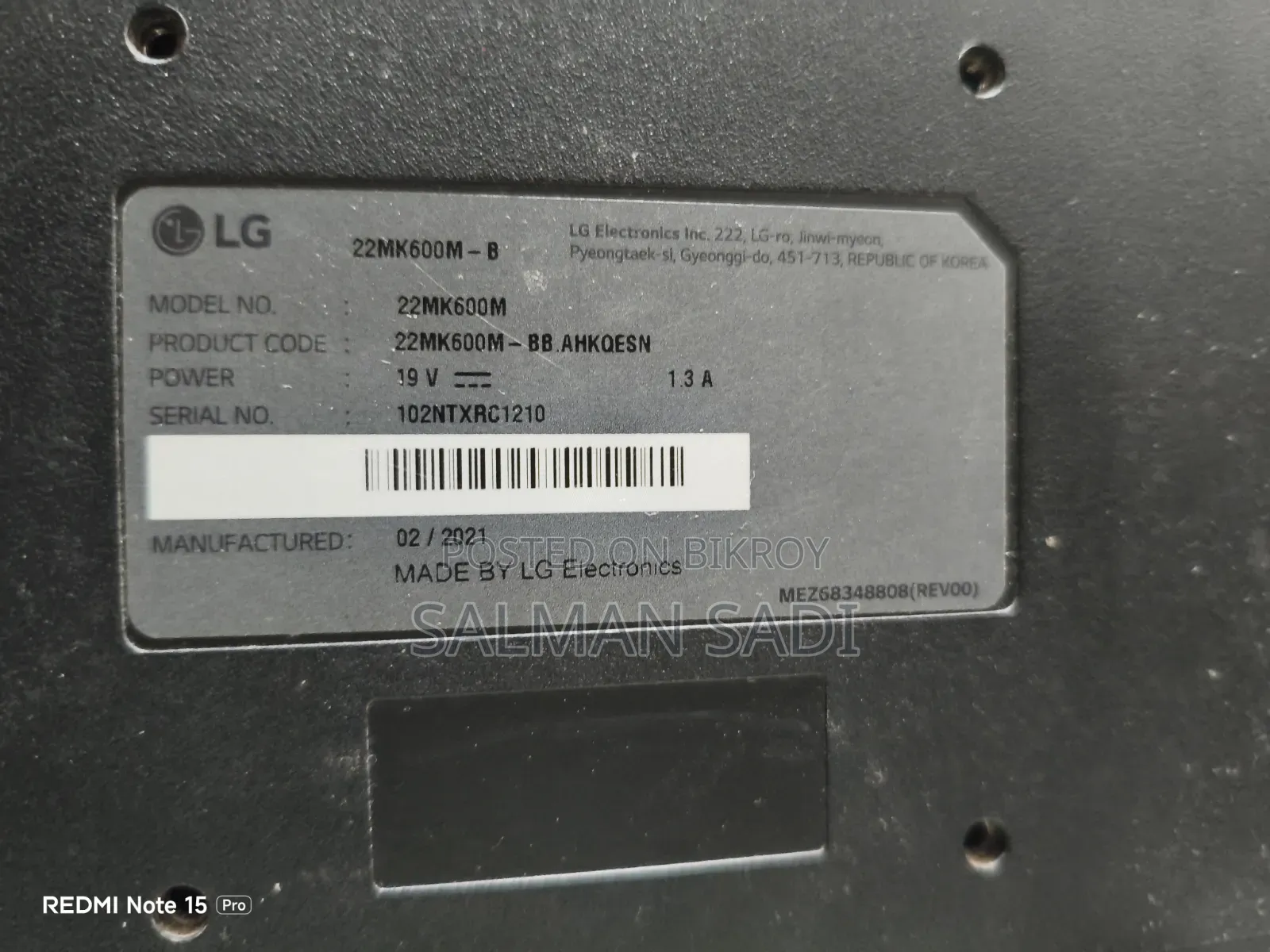 LG Monitor 22mk600m