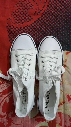 Brand New Imported Canvas Sneakers (Size 9) White and Brown