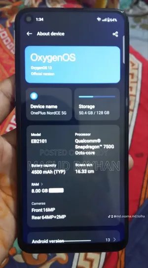 OnePlus Nord CE 5G 128 GB Black