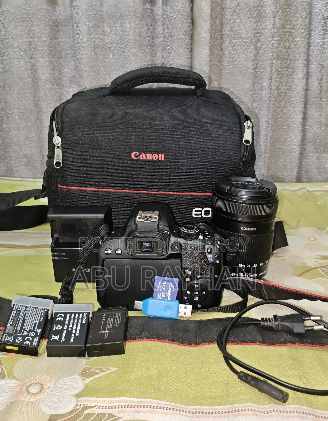 Canon 800D + 18-135mm Lens + Accessories — Full Set