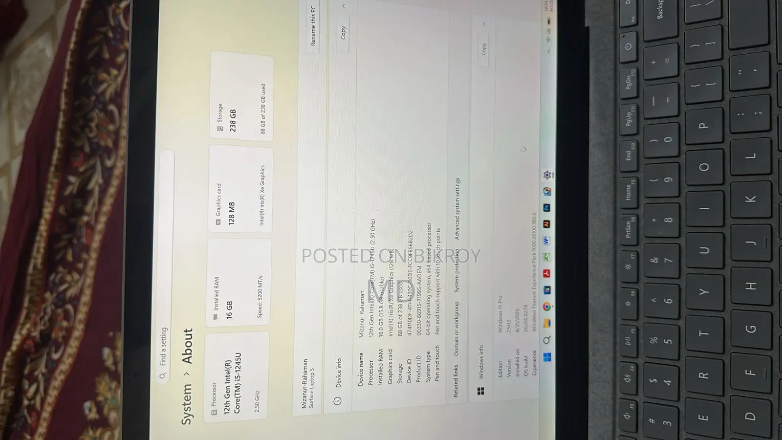 Laptop Microsoft Surface Laptop 5 16GB Intel Core i5 SSD 256GB