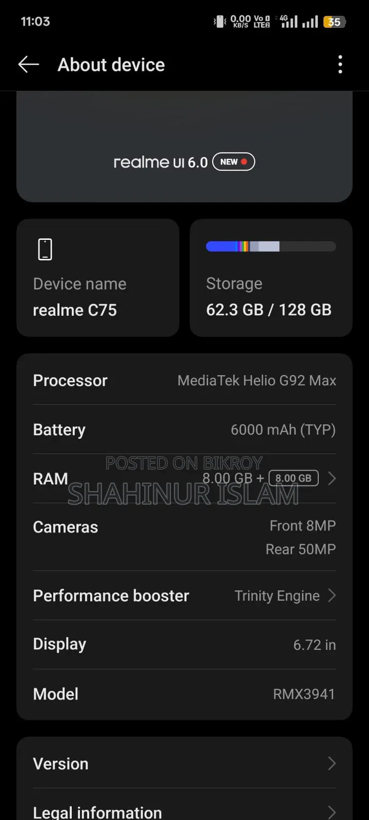 Realme C75 128 GB Yellow