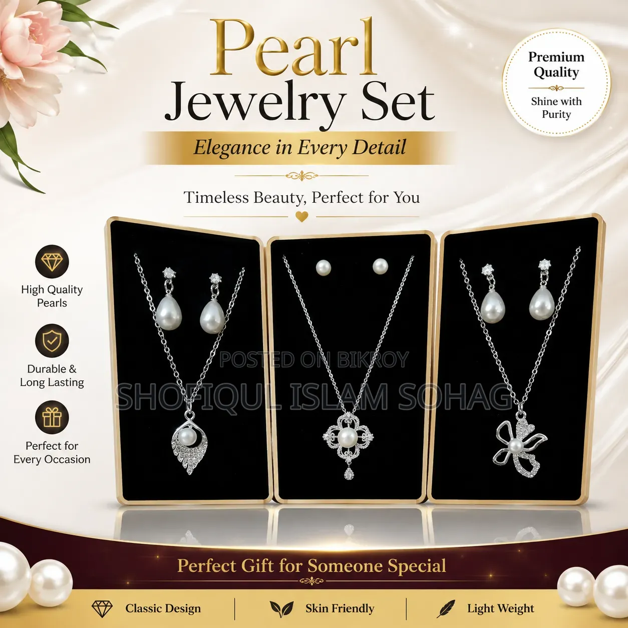 Premium Pearl Jewelry Set for Women | Elegant & Stylish Necklace Set