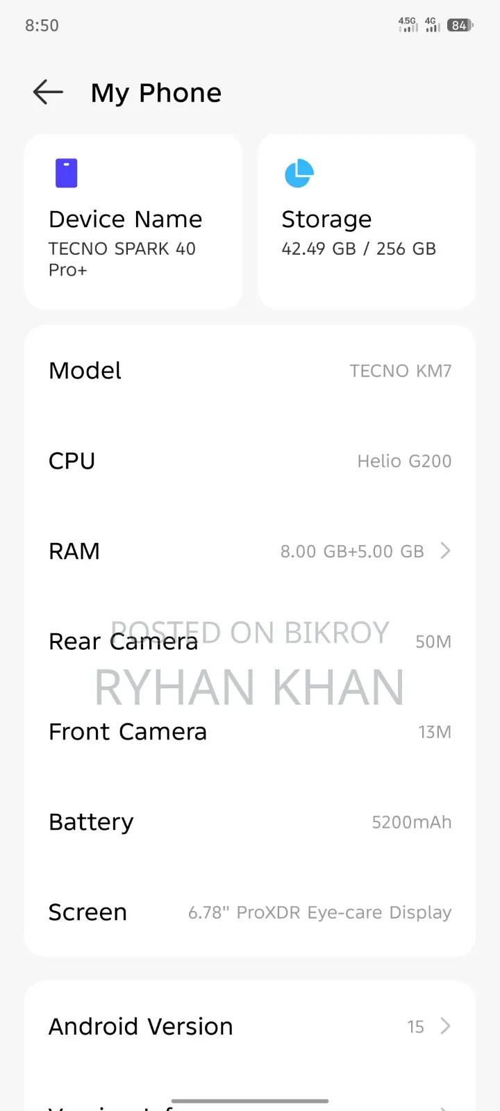 New Tecno Spark 40 Pro 256 GB Black