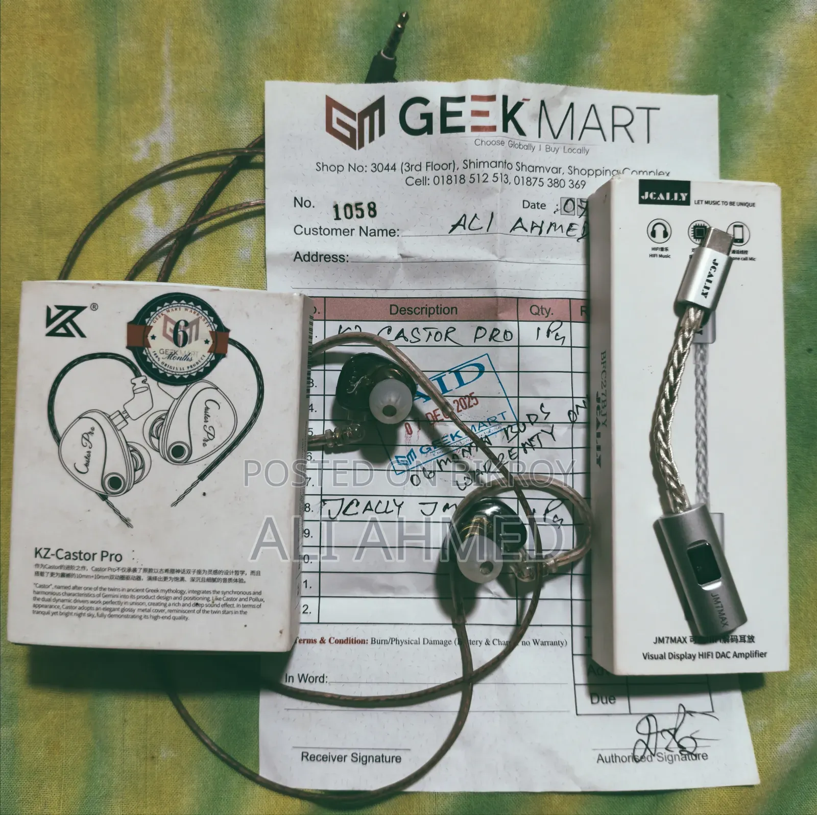 Kz Castor Pro IEM Earphone + Jcally JM7 Max Dac Dongle
