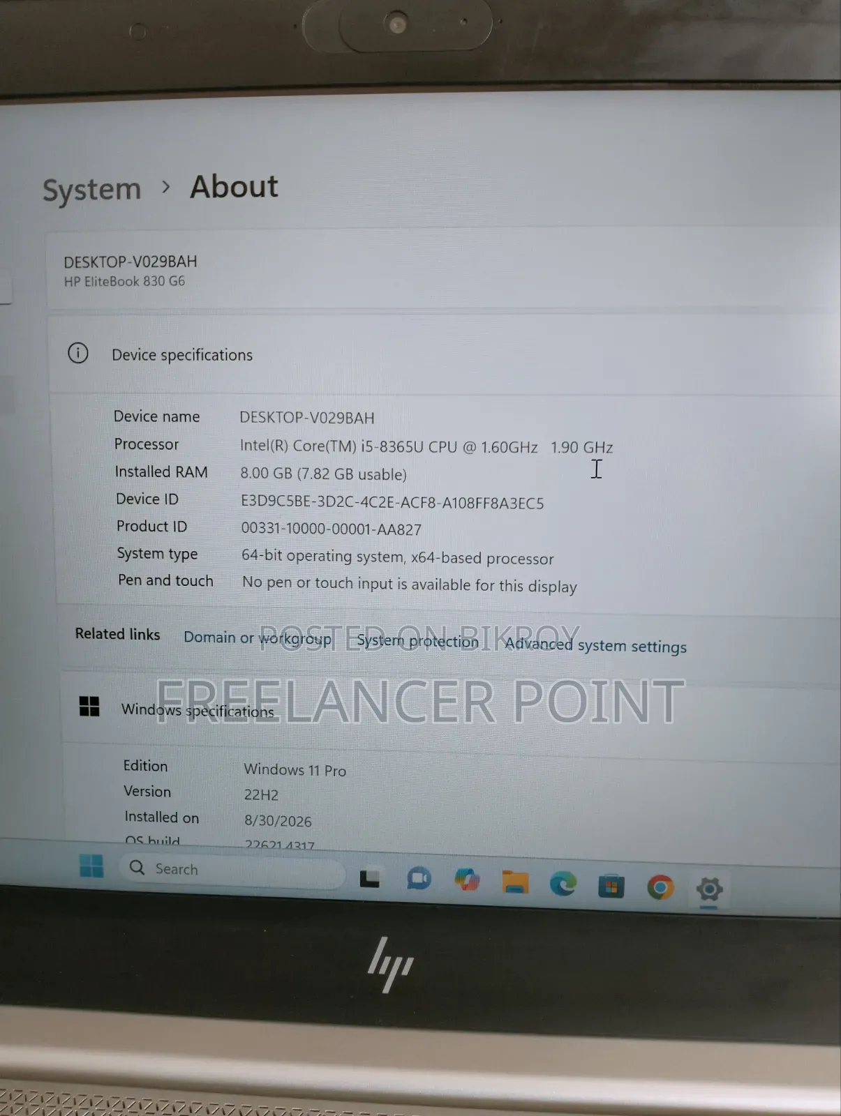 Laptop HP EliteBook 830 G6 8GB Intel Core i5 SSD 128GB
