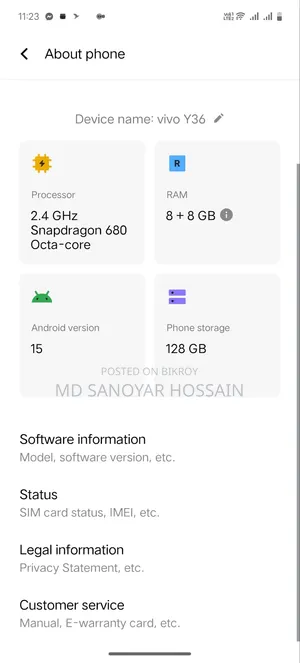 Vivo Y36 128 GB Orange