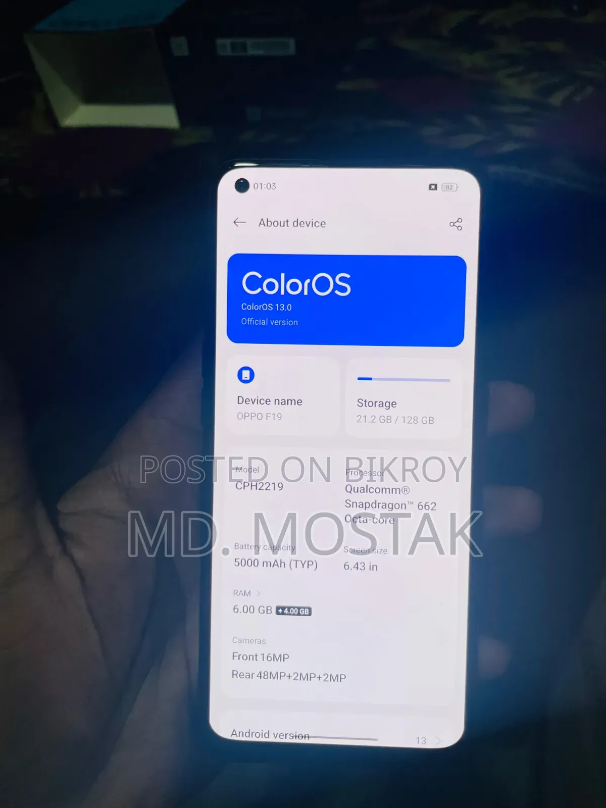 Oppo F19 Pro 128 GB Black