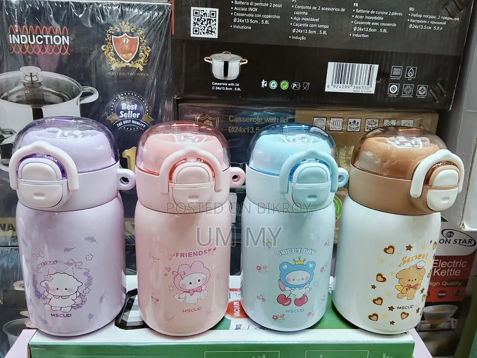 Cute Cartoon Theme Stainless Steel Thermal Water Bottle