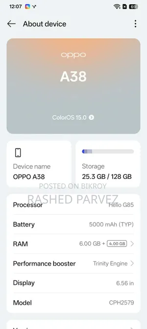 Oppo A38 128 GB Black