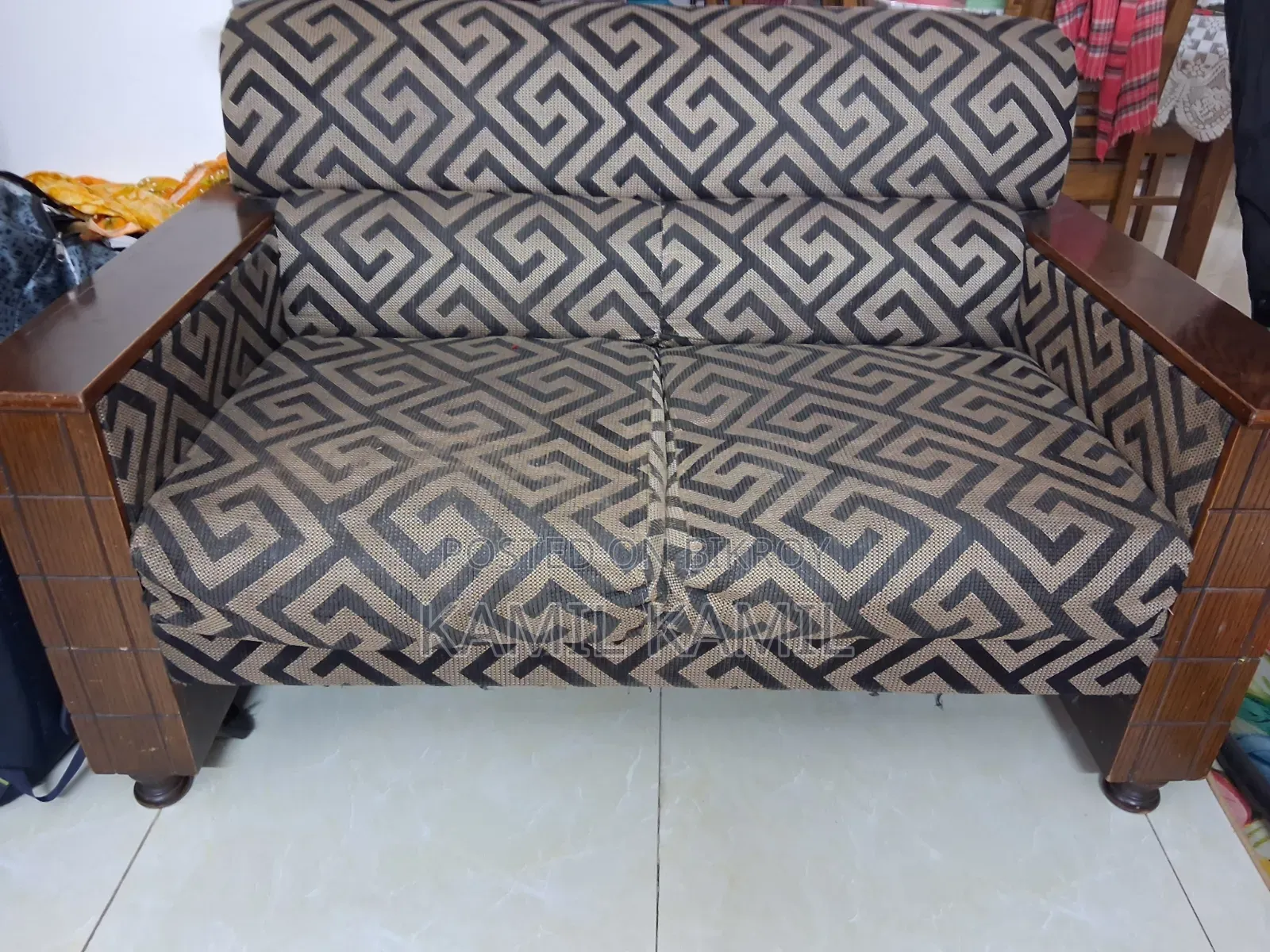 Wooden and Foam Sofa