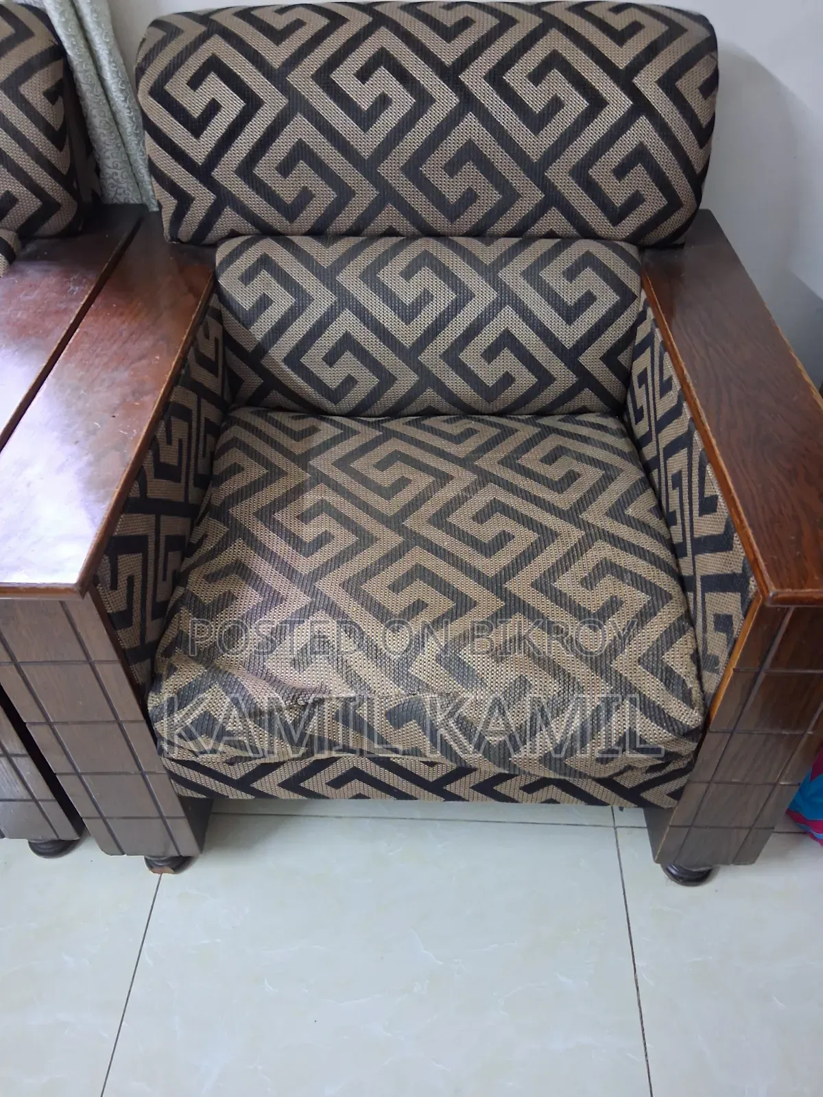 Wooden and Foam Sofa